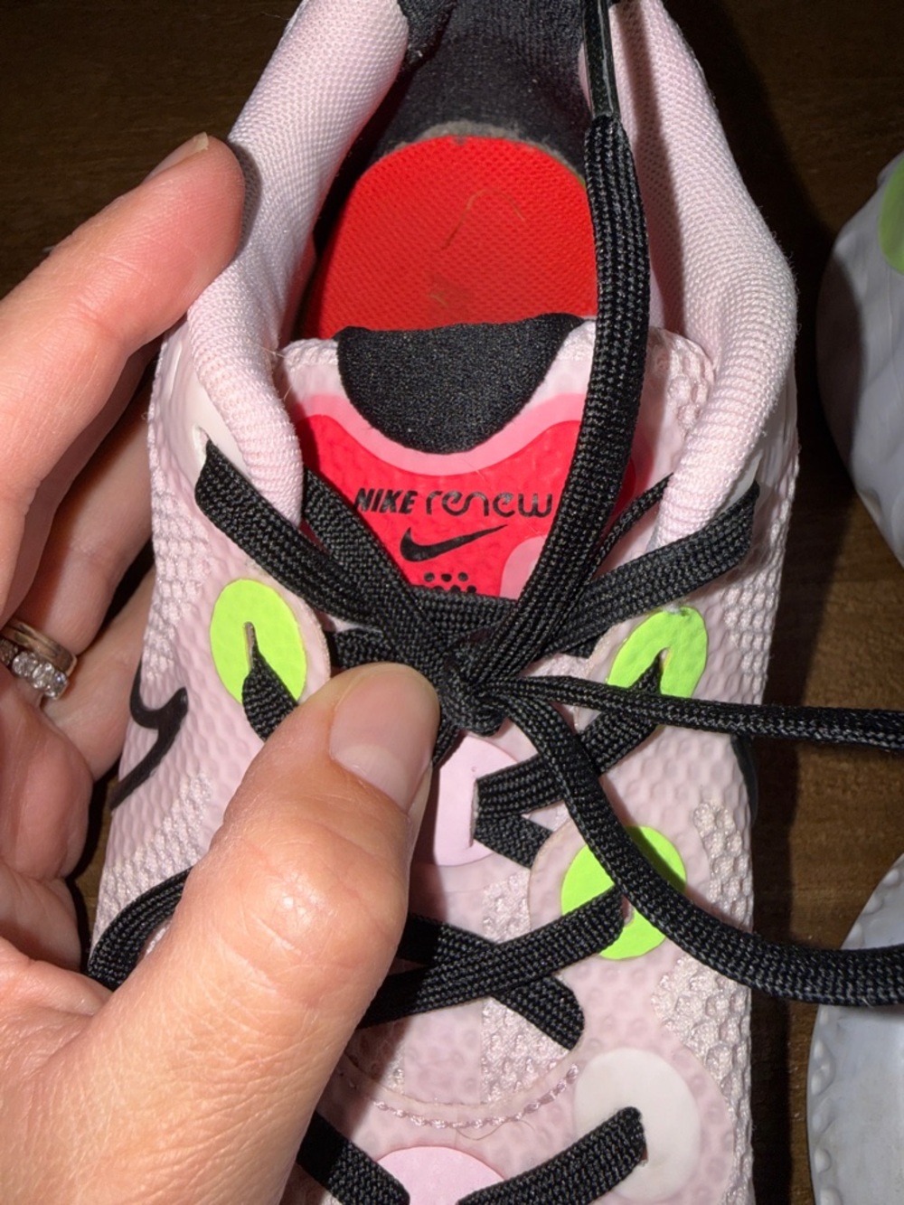 Nike Pink Mesh Running Sneakers with Neon Green Accents - Picture 6 of 10